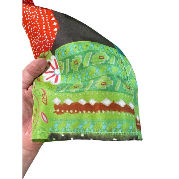 Silk Collection By Harve Barnard Blazer Mint Green Patchwork Silk Blazer Women L - Picture 5 of 10